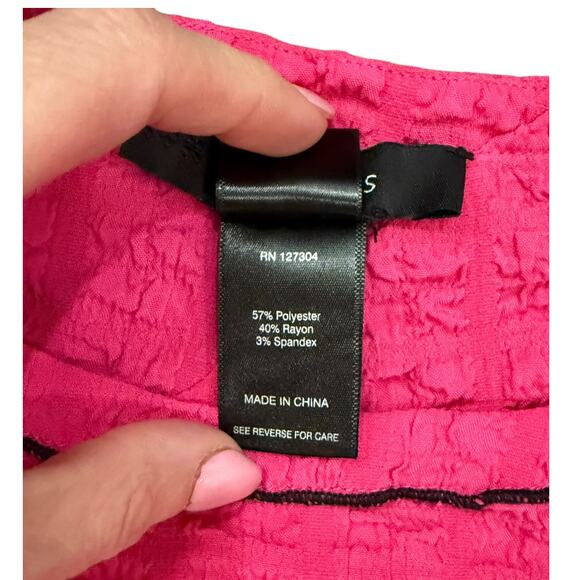 Ali Miles Blouse Women Medium Stretch Crinkle Gauze Hot Pink Artsy Flowy Fun Top - Picture 10 of 10